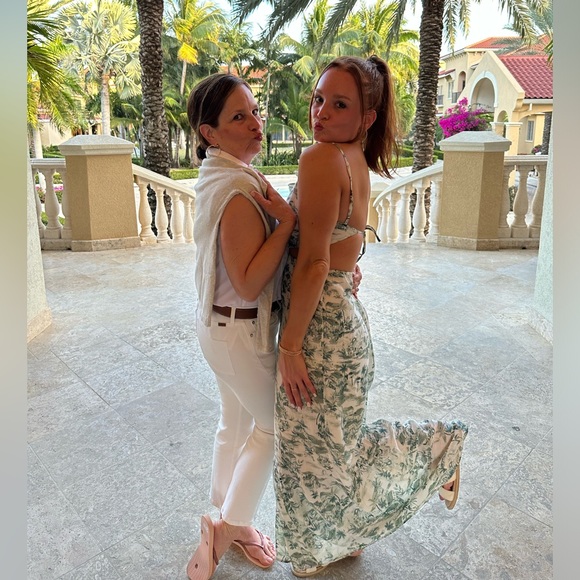 Abercrombie & Fitch Crinkle Textured Cutout Maxi Dress - Green Pattern - Small - Picture 4 of 4